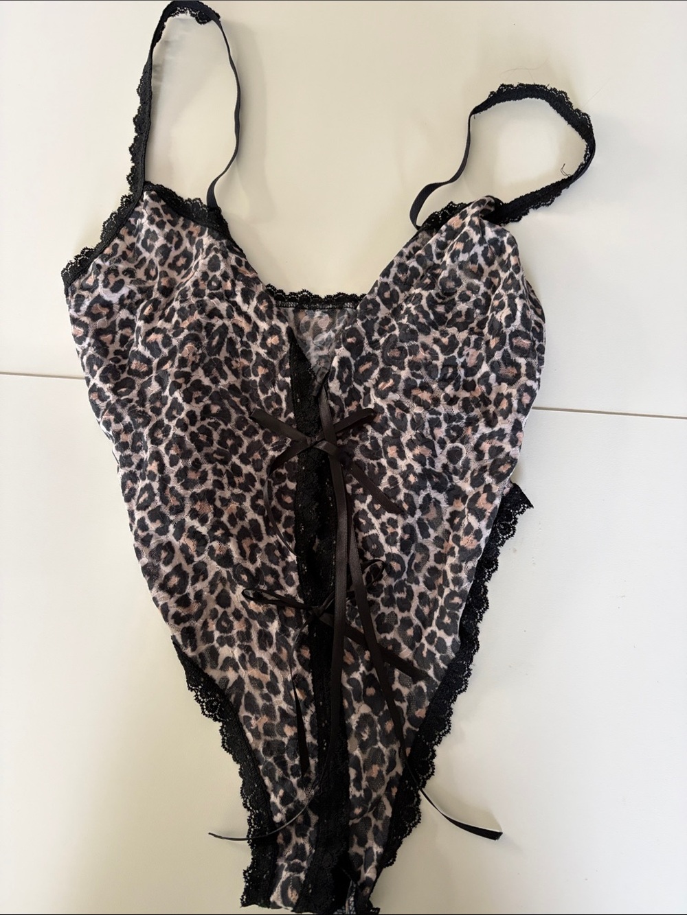 Hanky Panky Leopard-Print Chemise with Black Lace